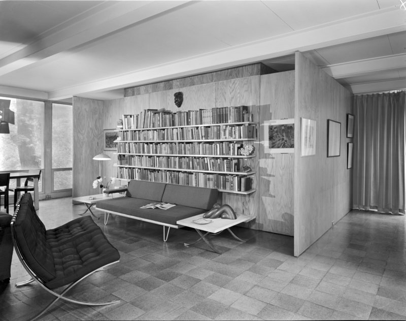 Ludwig Mies van der Rohe, McCormick House, living room, 1950s, Hedrich Blessing Archive, HB17555A, Chicago Historical Society
